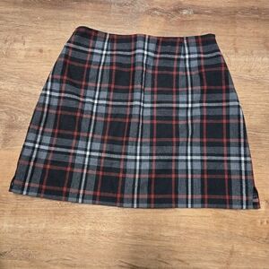 The Limited Black and Gray Plaid Mini Skirt Wool Blend Size 2